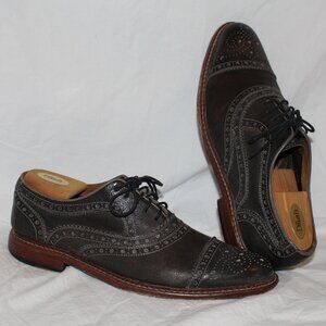 Johnston & Murphy Brogue/Cap Toe Style Charcoal Lace Oxford Dress Shoe Men 11